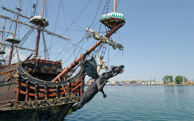 8 - The Dragon, a tourist cruise ship styled as a 17th-century galleon, located in Gdynia, Poland